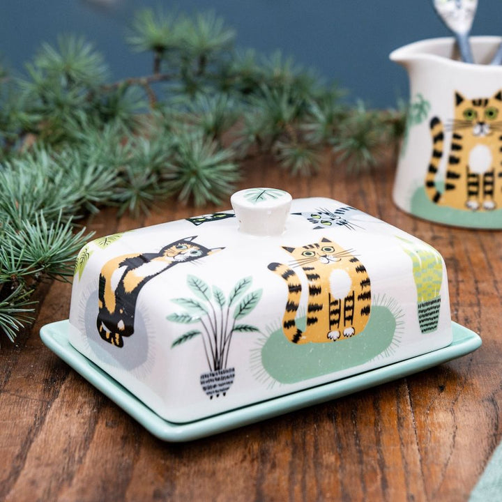 Handmade Ceramic Cat Butter Dish