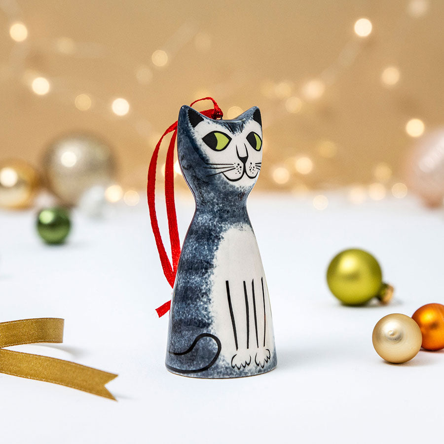 Grey Tabby Cat Hanging Decoration
