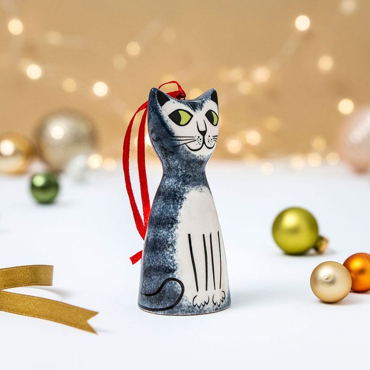 Grey Tabby Cat Hanging Decoration