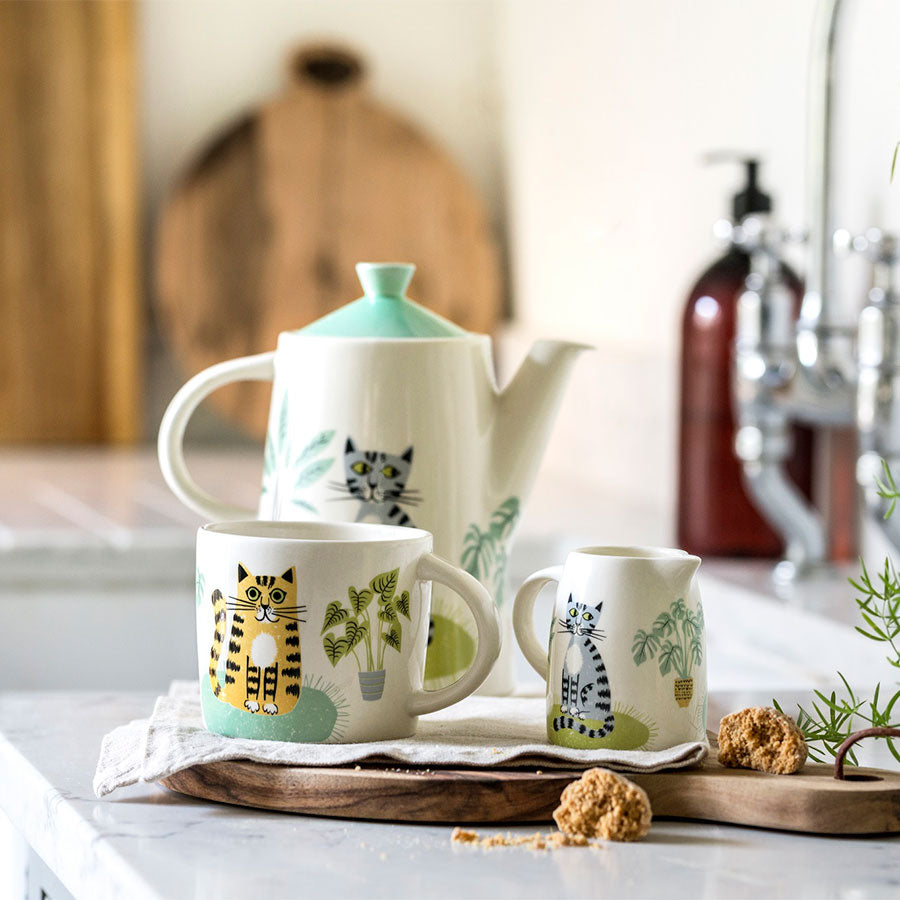 Handmade ceramic Cat Teapot, Mug, Baby Jug by Hannah Turner