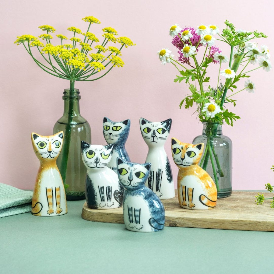 Handmade Ceramic Cat Salt and Pepper Shakers by Hannah Turner