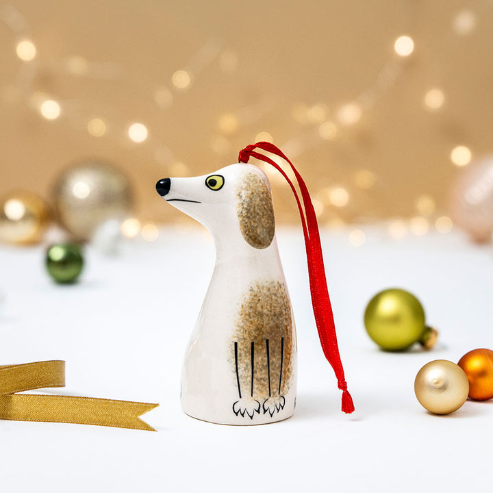 Handmade Ceramic Dog Hanging Decoration by Hannah Turner