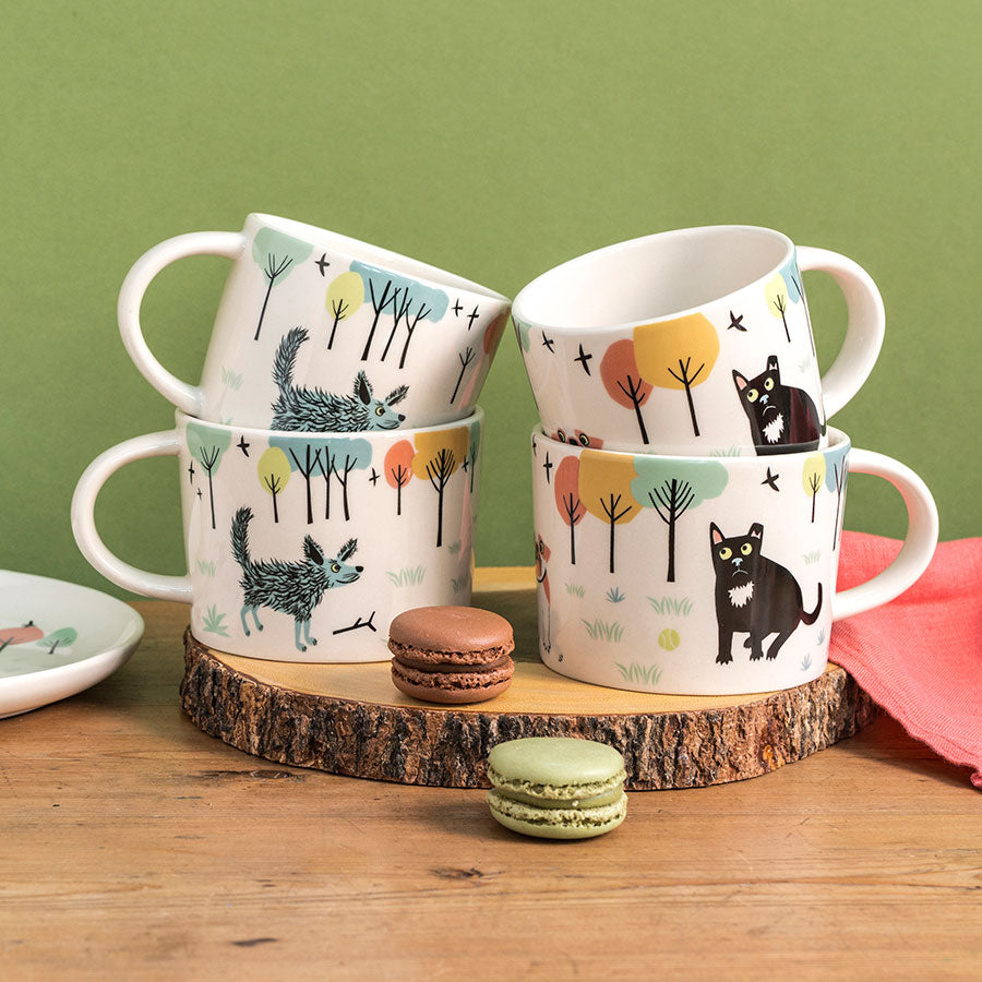 Handmade ceramic dog mug 1 and 2 by Hannah Turner