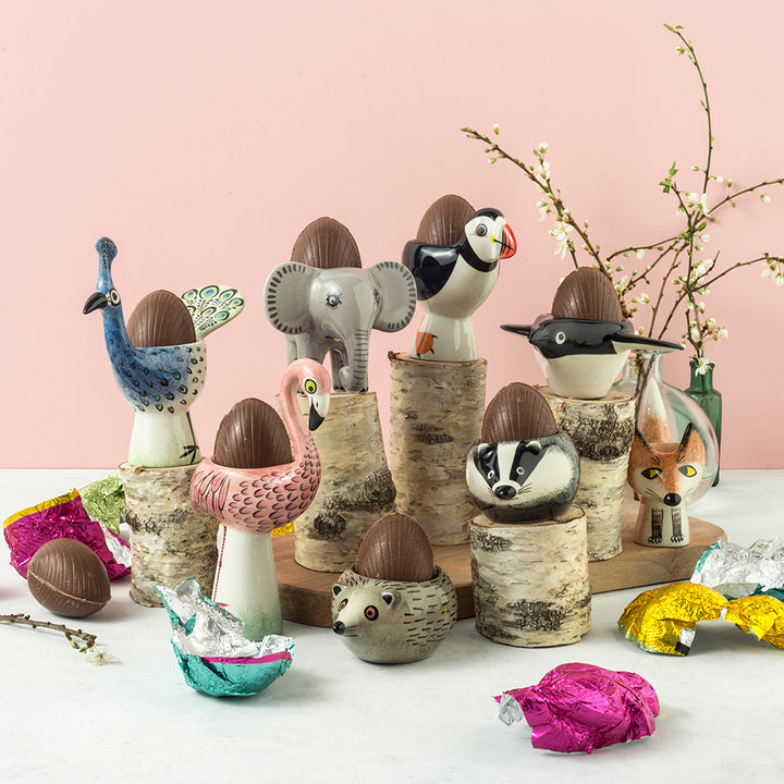 Handmade ceramic egg cup collection by Hannah Turner