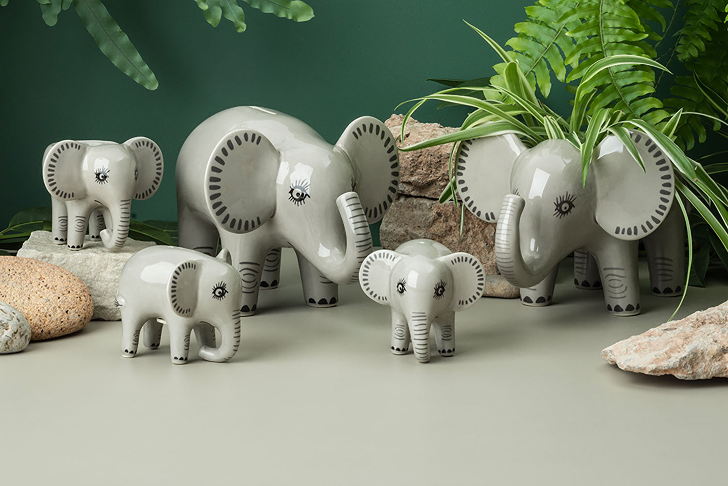 Elephants Art Ceramic Tea,coffee and Sugar Storage Jars. Elephants Canisters,  Elephants Storage Jars,elephants Kitchenware,elephants Kitchen 