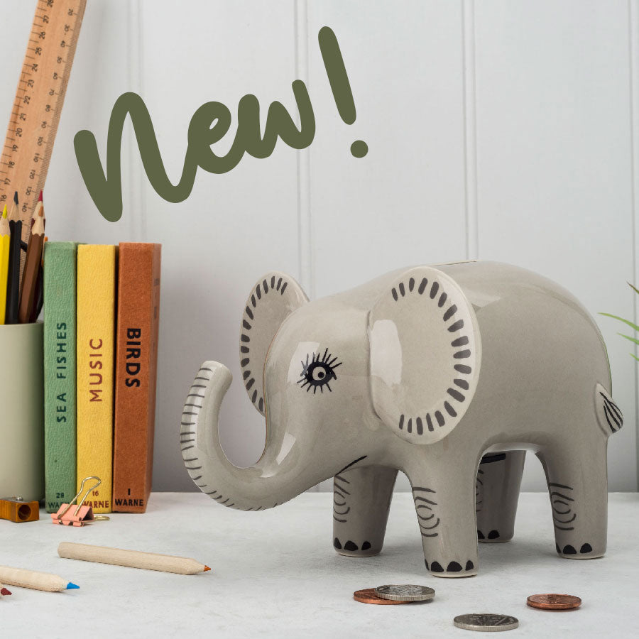 Handmade Ceramic Elephant Money Box by Hannah Turner
