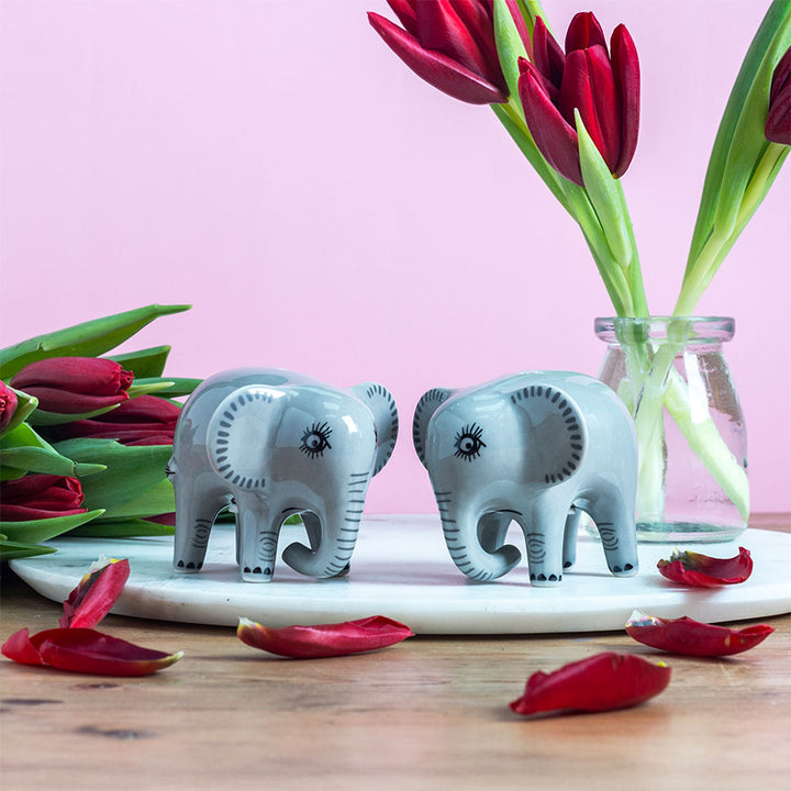 Elephant Salt and Pepper Shakers by Hannah Turner