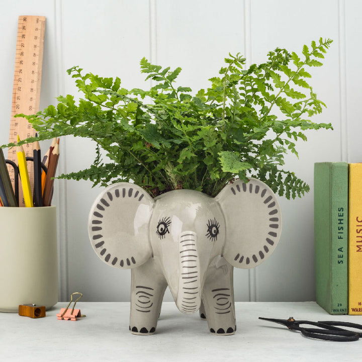 Handmade Ceramic Elephant Planter by Hannah Turner