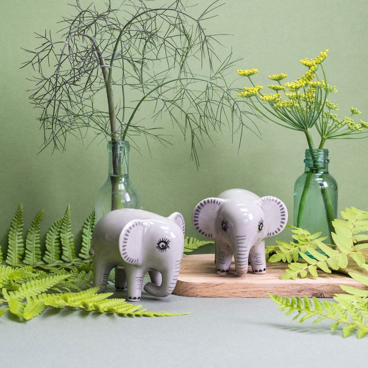 Handmade Ceramic Elephant Salt and Pepper Shakers by Hannah Turner