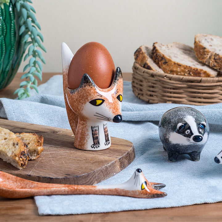 Handmade ceramic fox egg cup by Hannah Turner