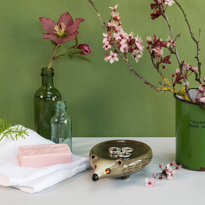 Handmade Ceramic Hedgehog Trinket Dish by Hannah Turner