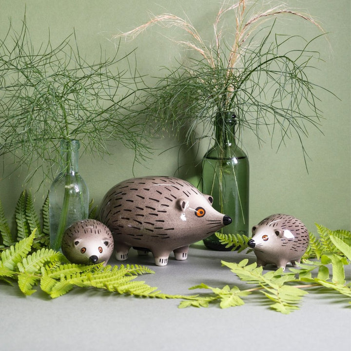 Handmade Ceramic Hedgehog Money Box and Salt and Pepper Shakers by Hannah Turner