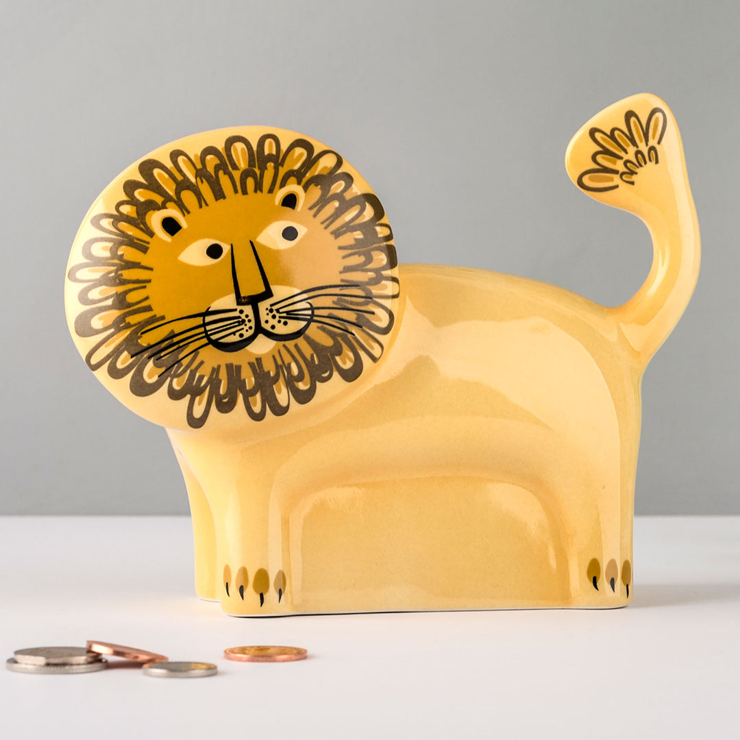 Handmade Ceramic Lion Money Box by Hannah Turner