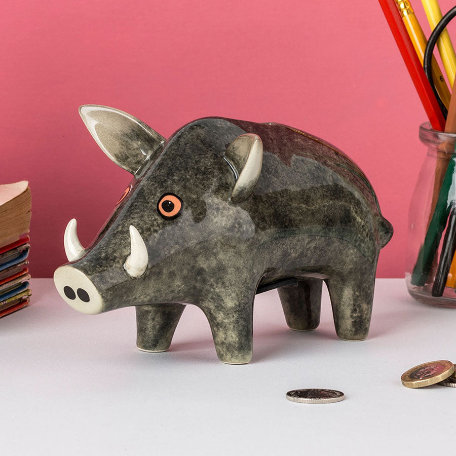 Ceramic wild boar money box