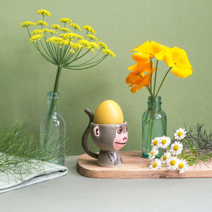 Handmade Ceramic Monkey Egg Cup by Hannah Turner