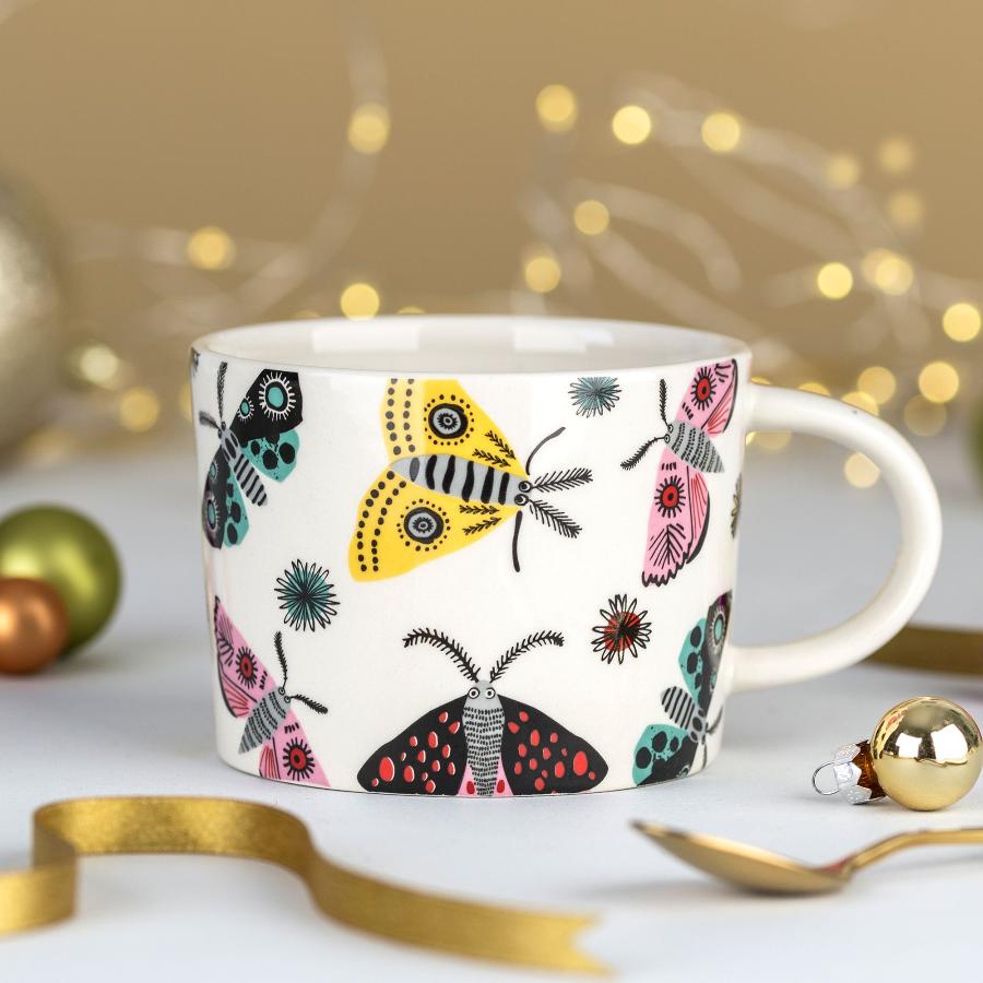 Handmade Ceramic Moth Mug by Hannah Turner