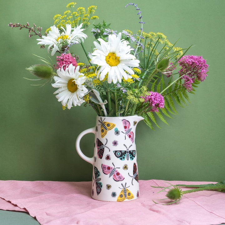 Handmade Ceramic Moth Tall Jug by Hannah Turner