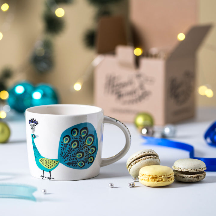 Handmade Ceramic Peacock Mug by Hannah Turner