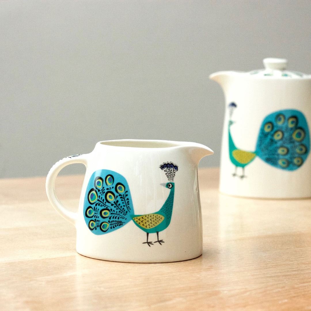 Handmade Ceramic Peacock Milk Jug by Hannah Turner