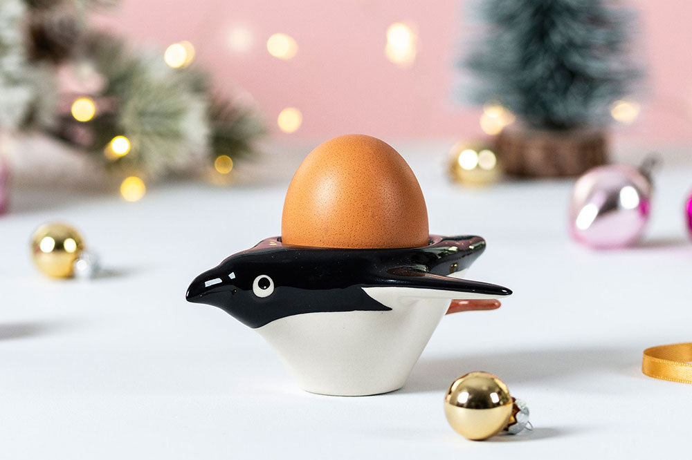 Handmade ceramic penguin egg cup by Hannah Turner