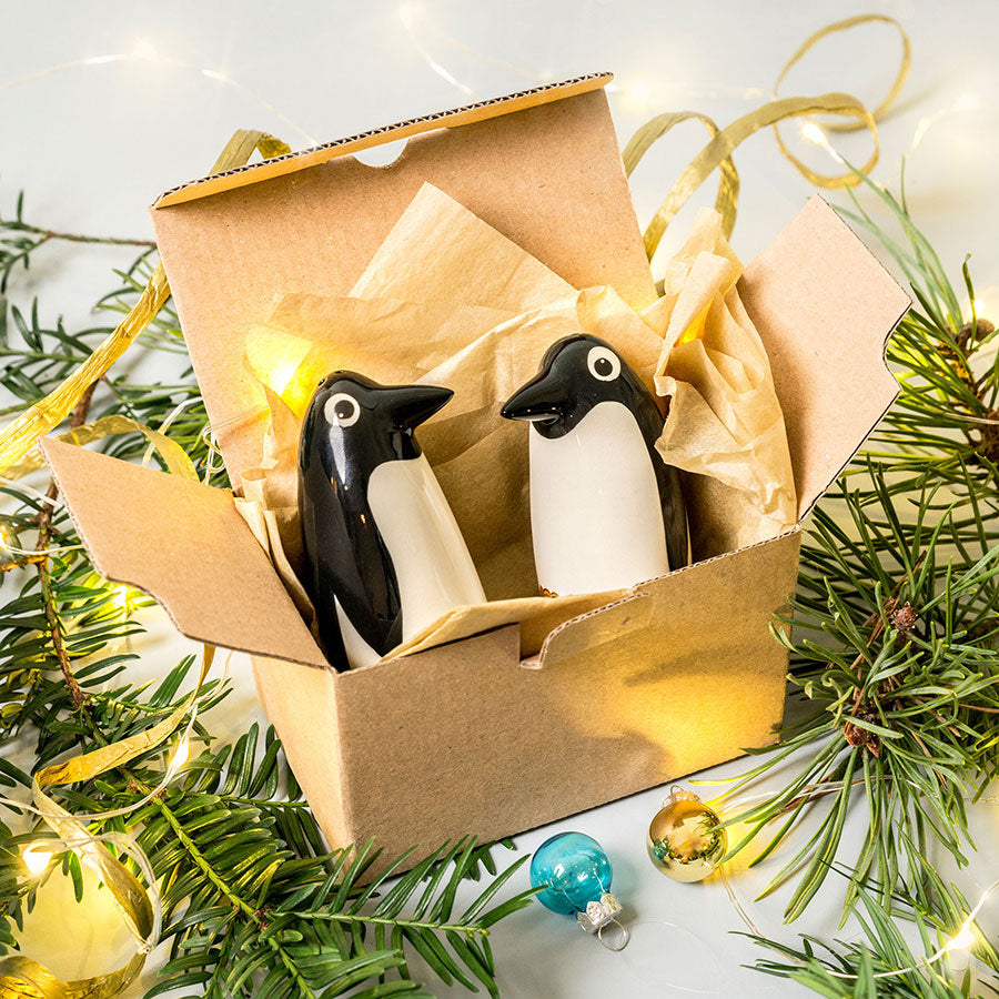 Handmade Ceramic Penguin Salt and Pepper Shakers by Hannah Turner