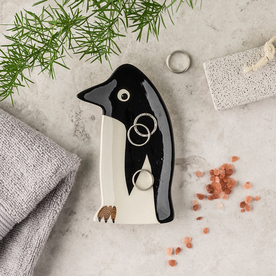 Handmade Ceramic Penguin Trinket Dish by Hannah Turner