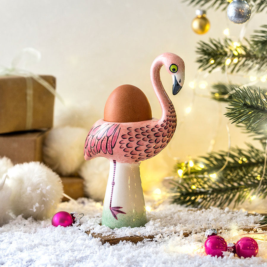 Handmade Ceramic Flamingo Egg Cup by Hannah Turner