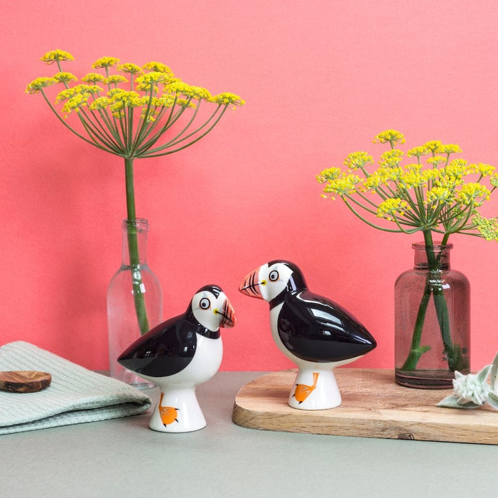 Handmade Ceramic Puffin Salt and Pepper Shakers by Hannah Turner