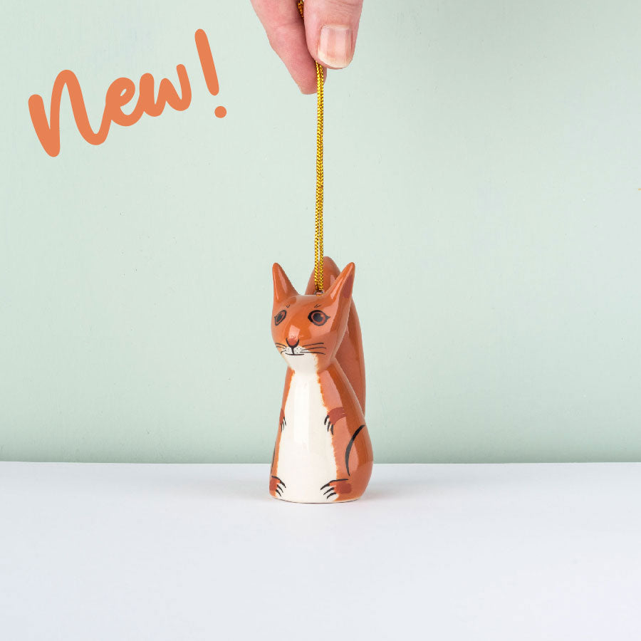 Red Squirrel Hanging Christmas Decoration