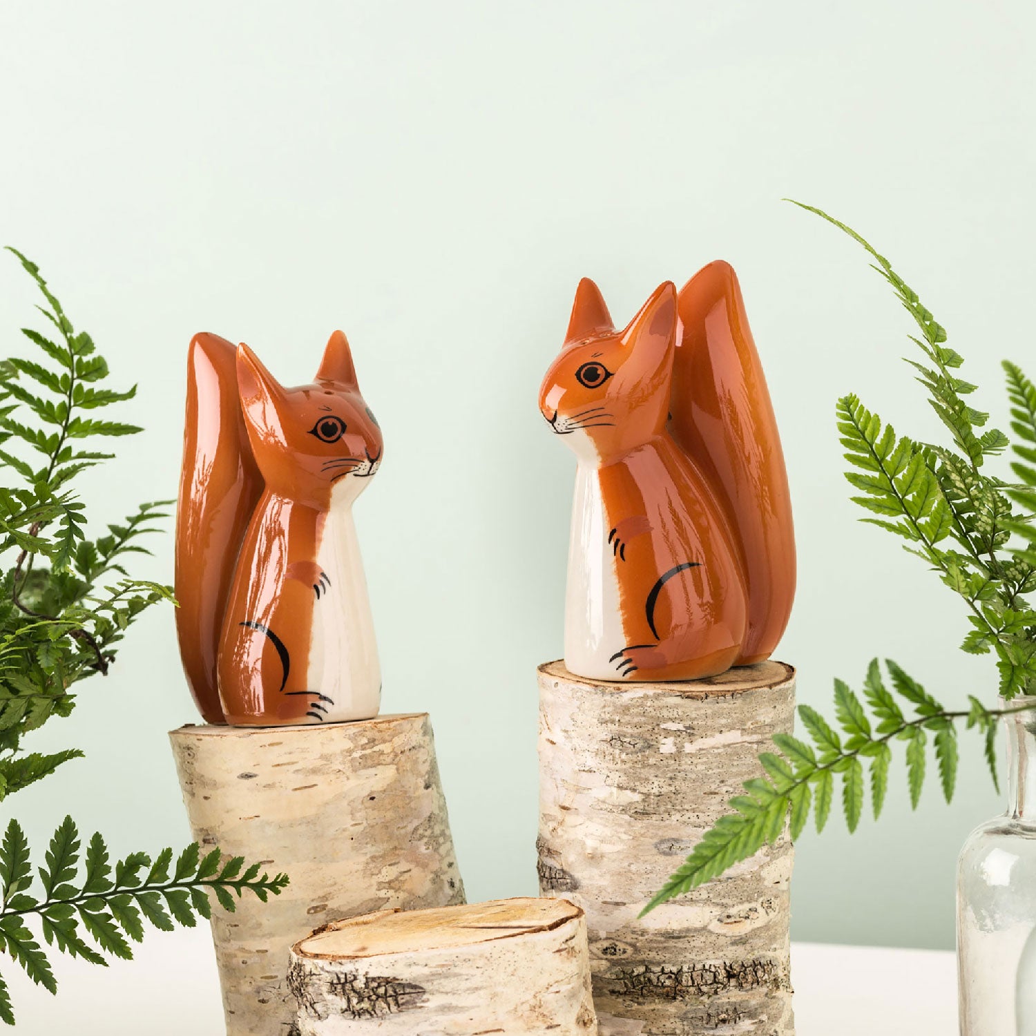 Handmade ceramic Squirrel salt and pepper shakers by Hannah Turner