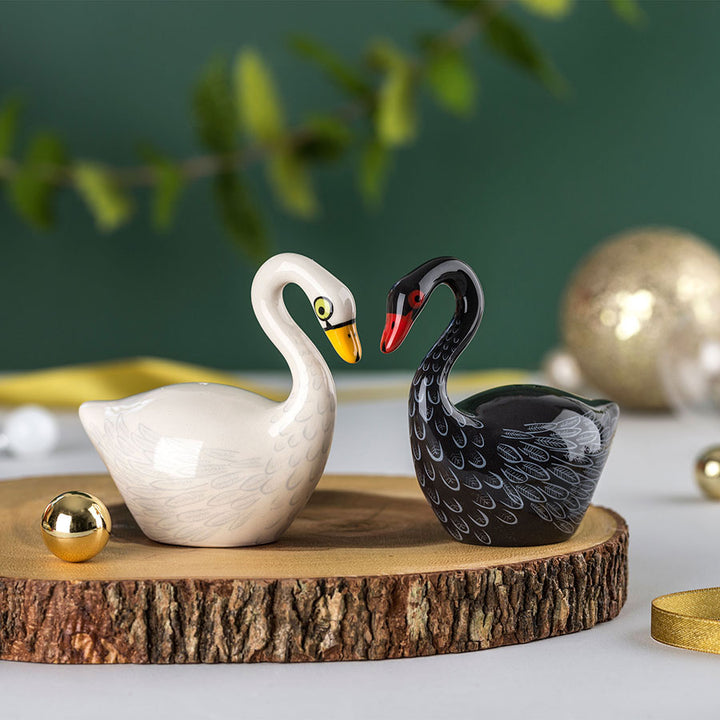 Handmade Ceramic Swan Salt and Pepper Shakers by Hannah Turner