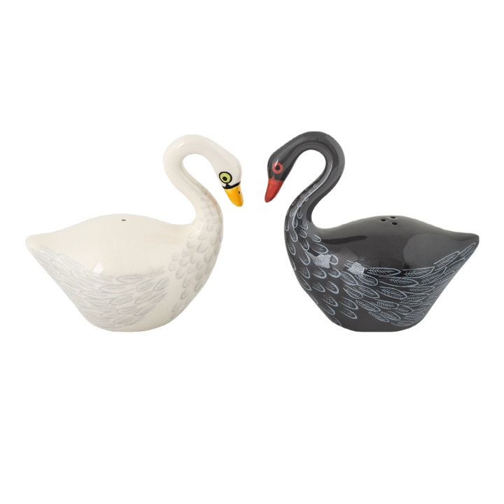 Handmade Ceramic Swan Salt and Pepper Shakers