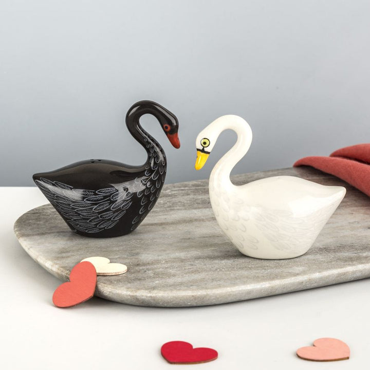 Handmade Ceramic Swan Salt and Pepper Shakers