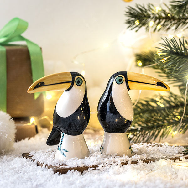 Handmade Ceramic Toucan Salt and Pepper Shakers by Hannah Turner