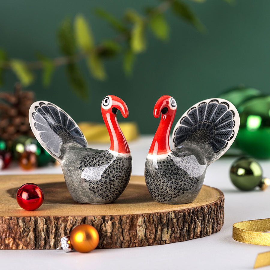 Handmade Ceramic Turkey Salt and Pepper Shakers by Hannah Turner