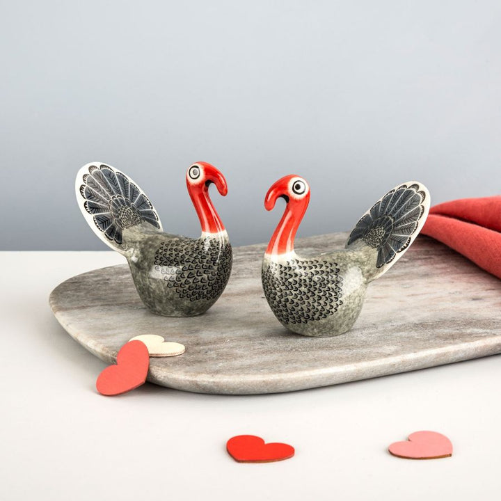 Handmade Ceramic Turkey Salt and Pepper Shakers