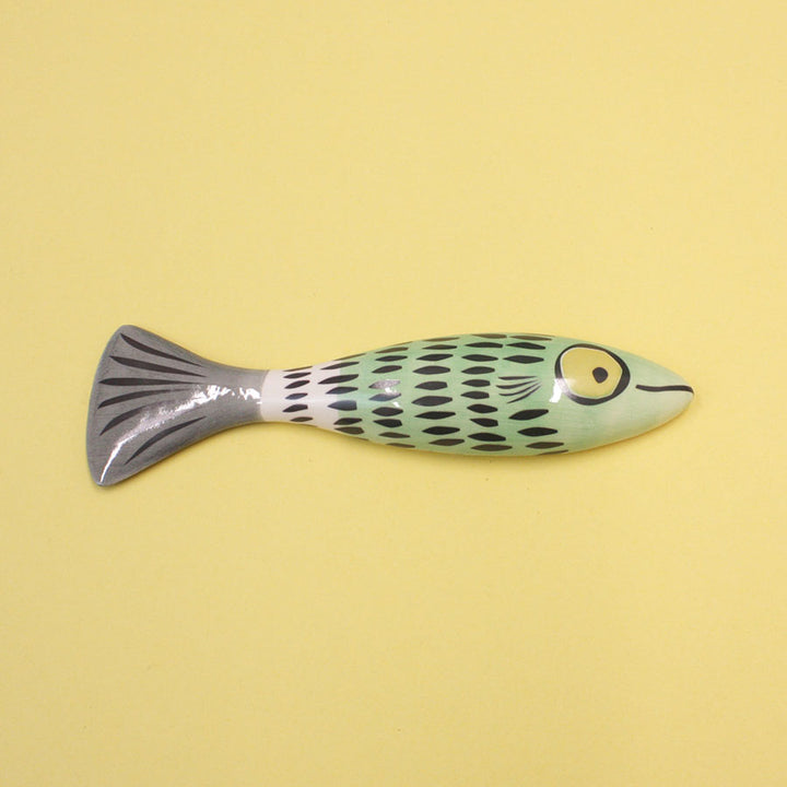Slim Fish Ceramic Wall Art - Jade Green