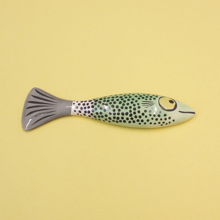 Slim Fish Ceramic Wall Art - Jade Green