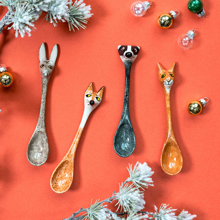 Box set of four Ceramic Wildlife Spoons