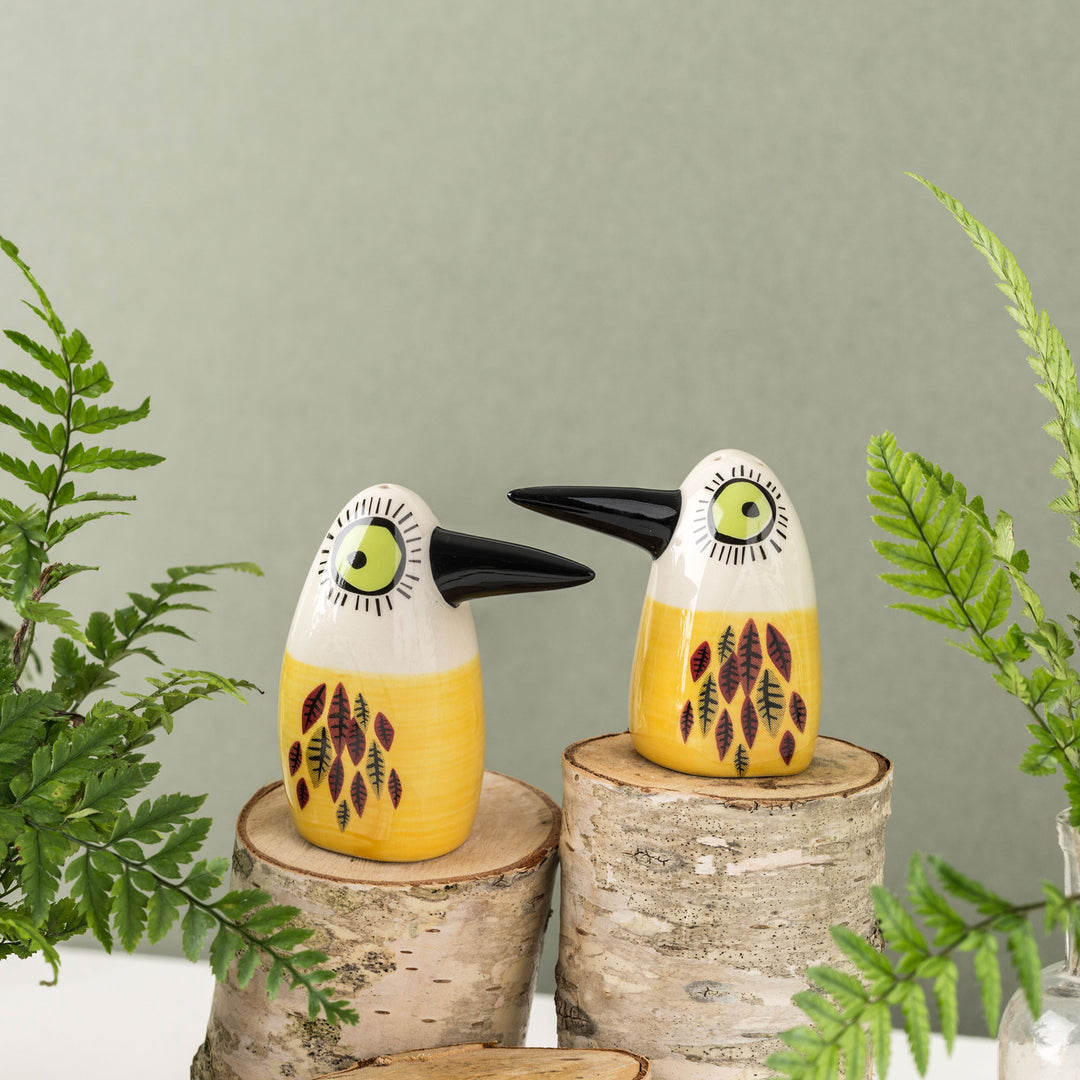 Handmade Ceramic Yellow Bird Salt and Pepper Shakers by Hannah Turner