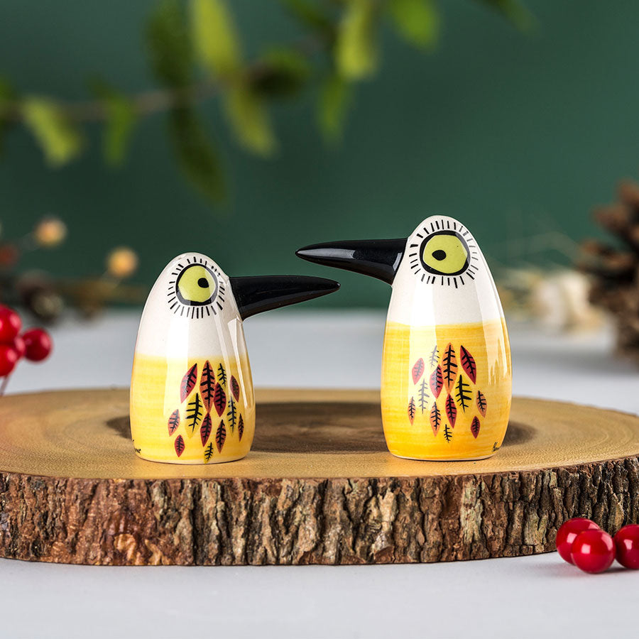 Handmade Ceramic Yellow Bird Salt and Pepper Shakers by Hannah Turner