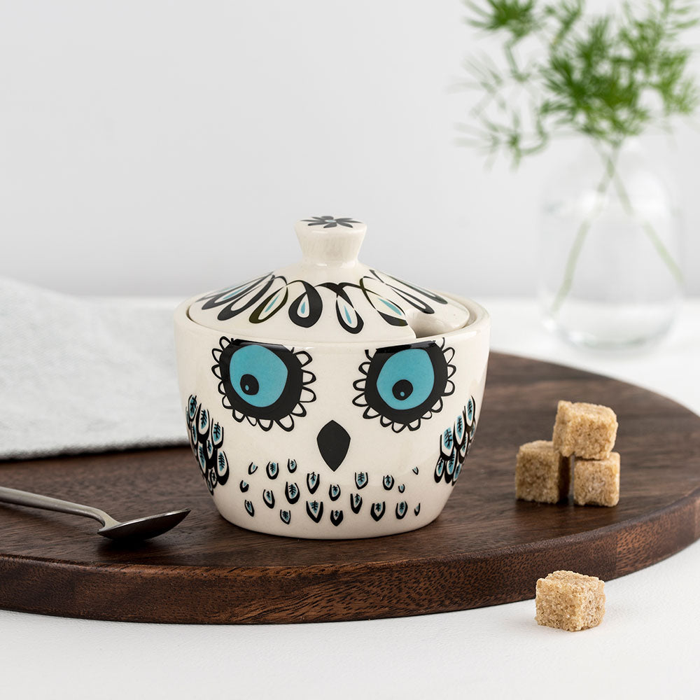 Handmade Ceramic Owl Sugar Pot With Lid by Hannah Turner