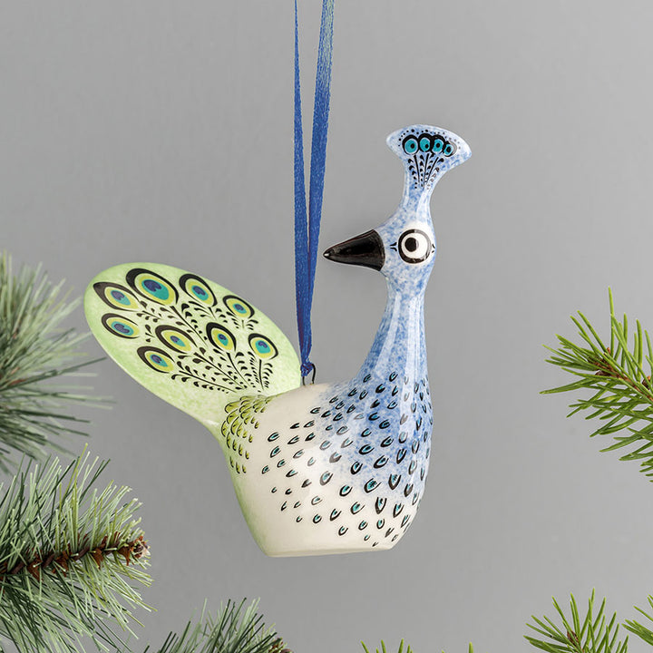 Handmade Ceramic Peacock Tree Decoration