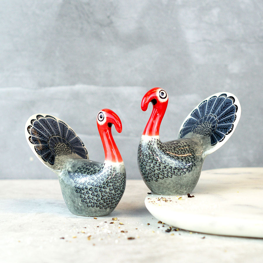 Handmade Ceramic Turkey Salt and Pepper Shakers by Hannah Turner