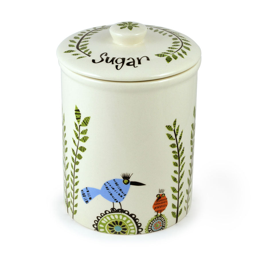 Handmade Ceramic Birdlife Sugar Storage Jar by Hannah Turner