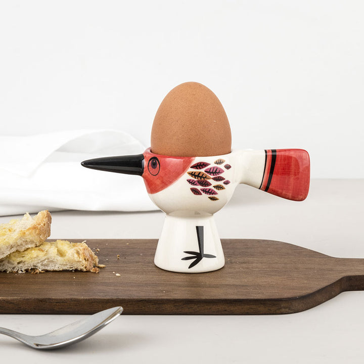 Handmade Ceramic Red Bird Egg Cup by Hannah Turner