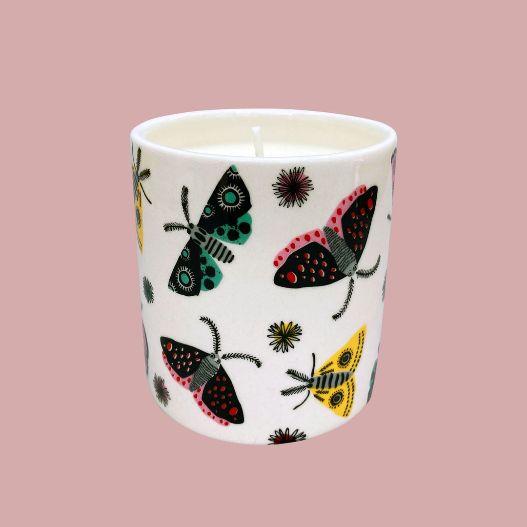 Handmade Ceramic Moth Candle by Hannah Turner