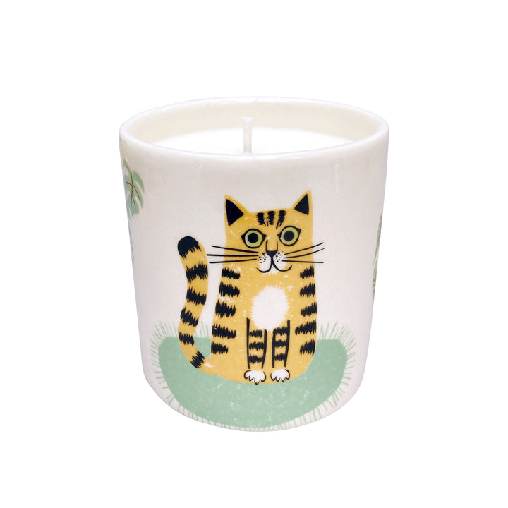 Handmade Ceramic Cat Design Scented Candle by Hannah Turner