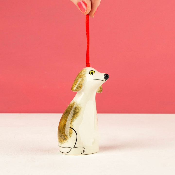 Handmade Ceramic Dog Hanging Decoration by Hannah Turner