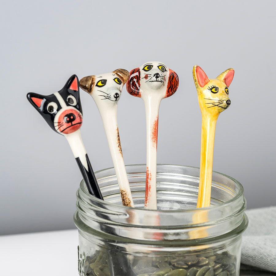 Handmade Ceramic Dog Spoons by Hannah Turner
